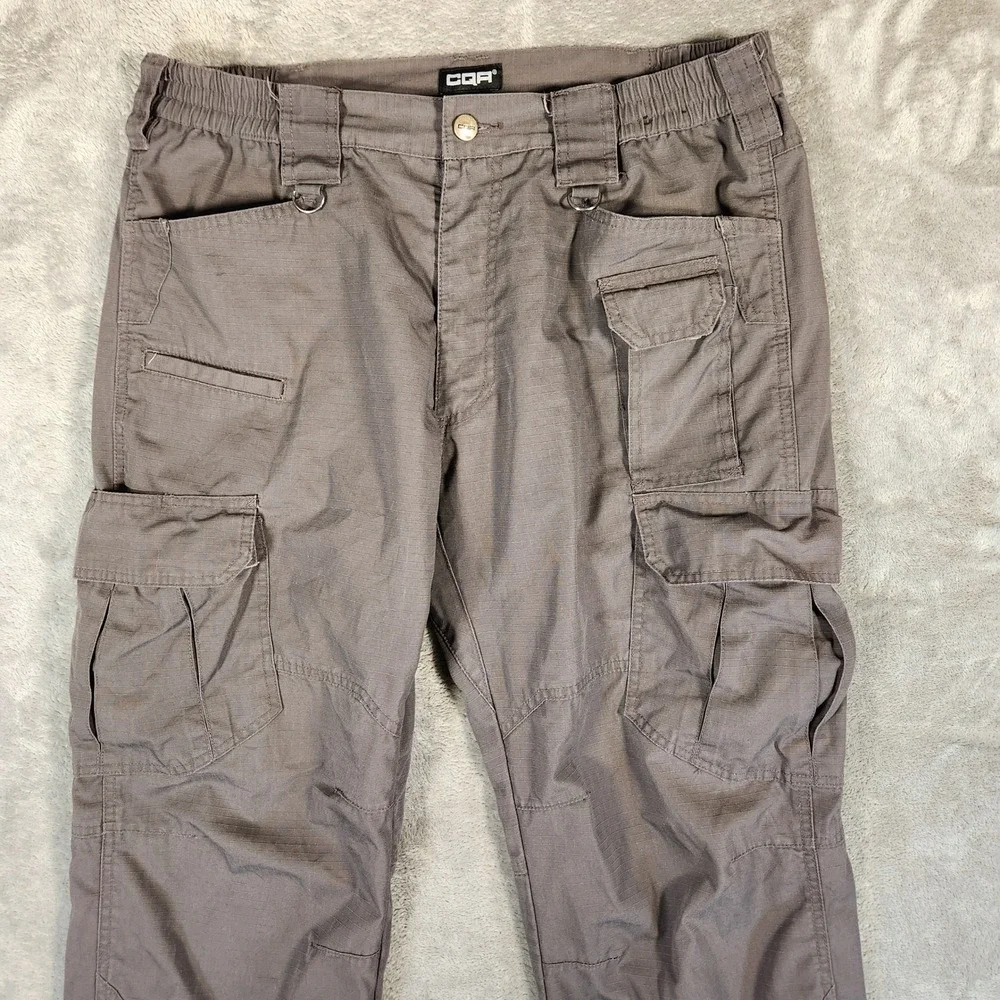 CQR Tactical Cargo Pants Mens 36x32 Charcoal Gray Excellent Ripstop TLP125
